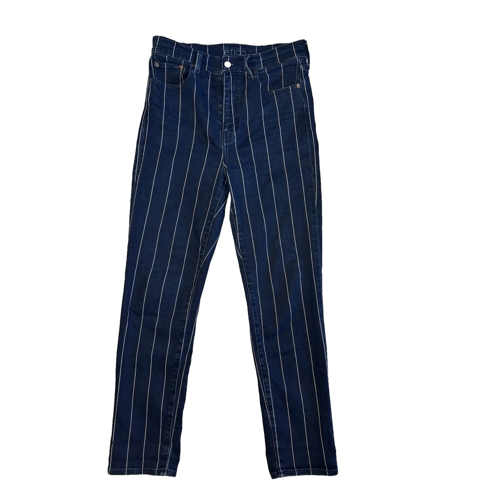 Etica Women's 29x30 Blue Stripe Finn Straight Jeans Y2K 90's Urban Streetwear